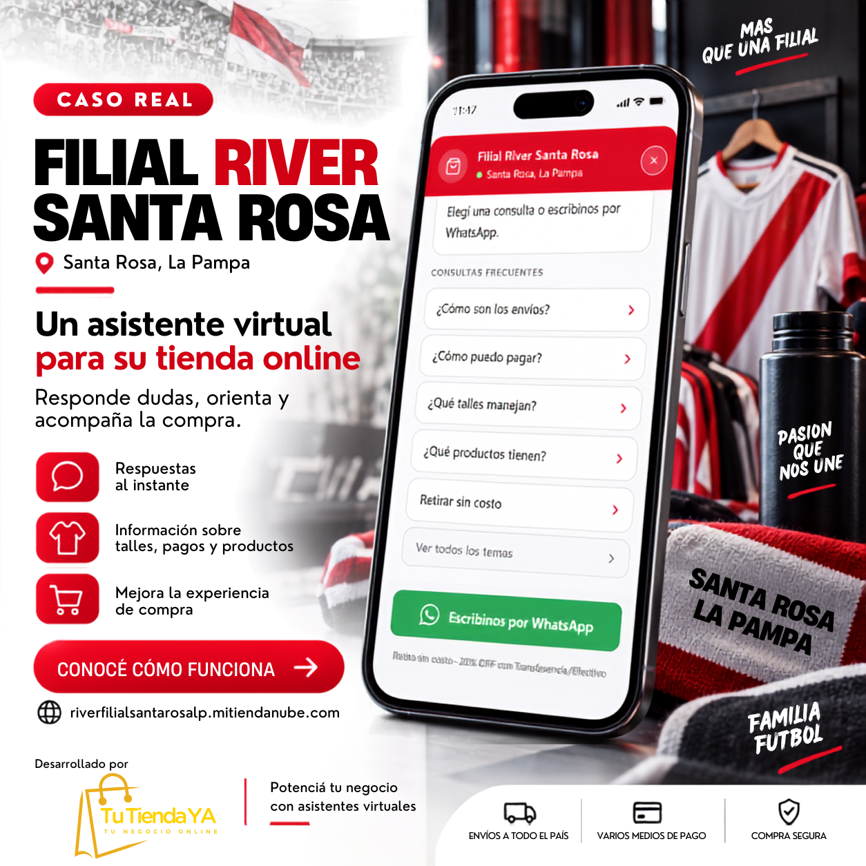 Asistente automático de Filial River Santa Rosa, hecho en Tiendanube